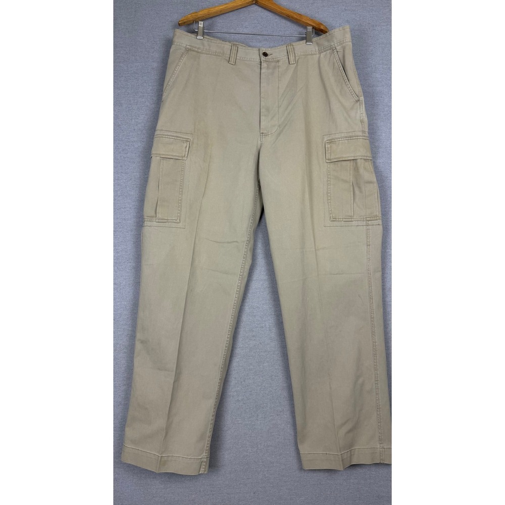 Vintage Polo Ralph Lauren Khaki Cargo Pants Mens 40x32 Tan Cotton Twill Straight